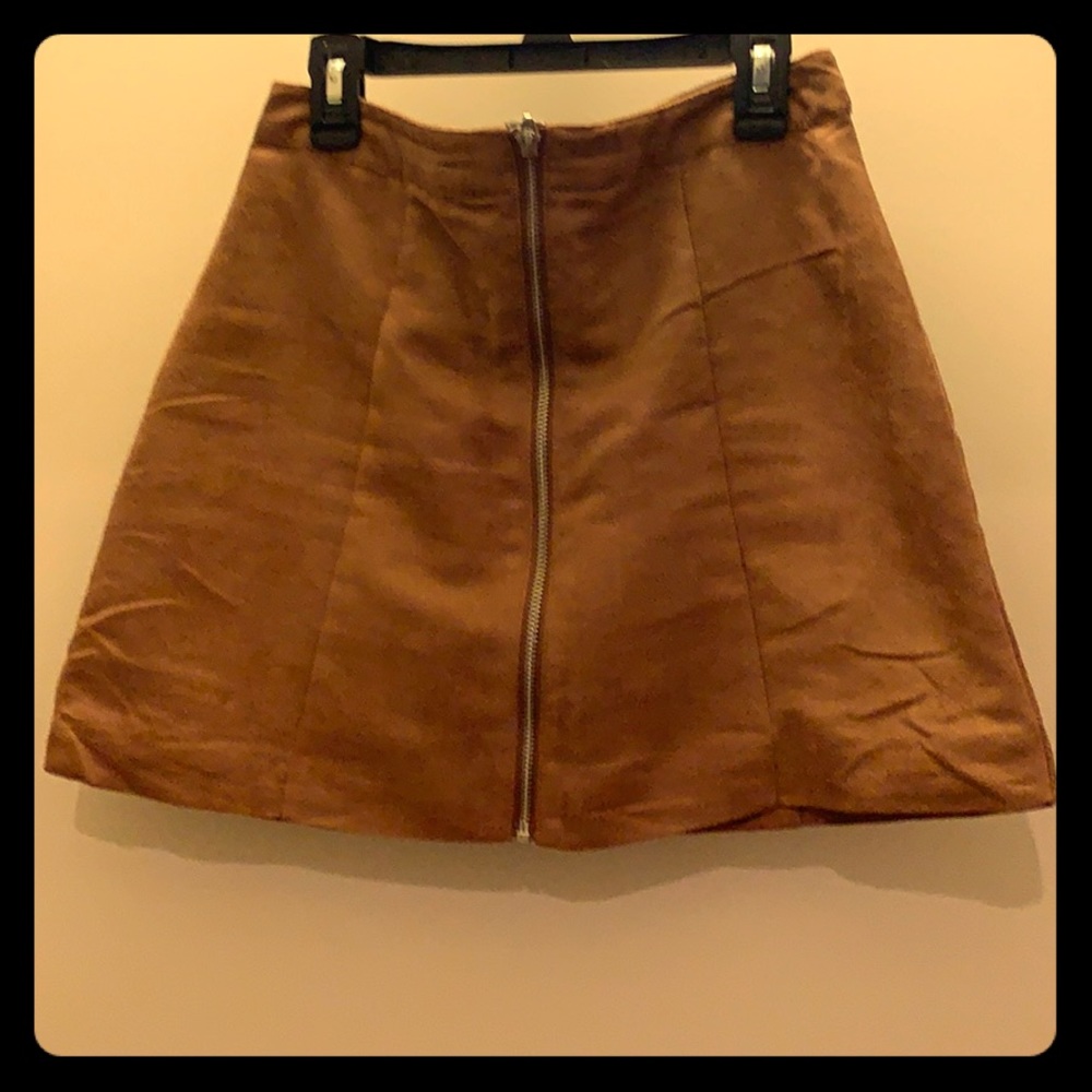 H&M Womens Camel Zipper Skirt‎ Size 6